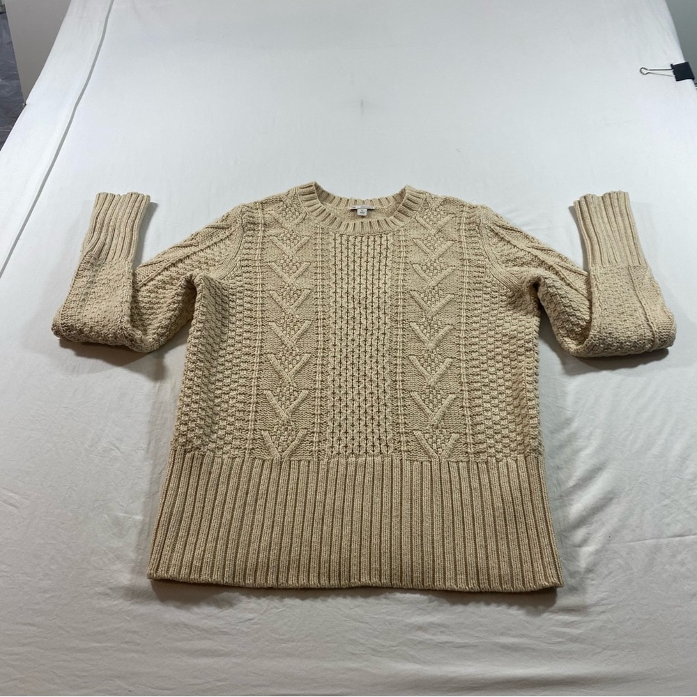 Gap Sweater Beige Cable Knit Sweater Women’s X-Large Design& Crafted - Picture 8 of 8